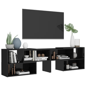 Mobile Porta TV Nero Lucido 149x30x52 cm in Legno Multistrato 808366