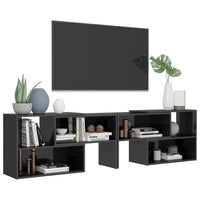 Mobile Porta TV Grigio Lucido 149x30x52 cm in Legno Multistrato 808367