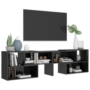 Mobile Porta TV Grigio Lucido 149x30x52 cm in Legno Multistrato 808367