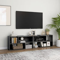 Mobile Porta TV Grigio Lucido 149x30x52 cm in Legno Multistrato 808367