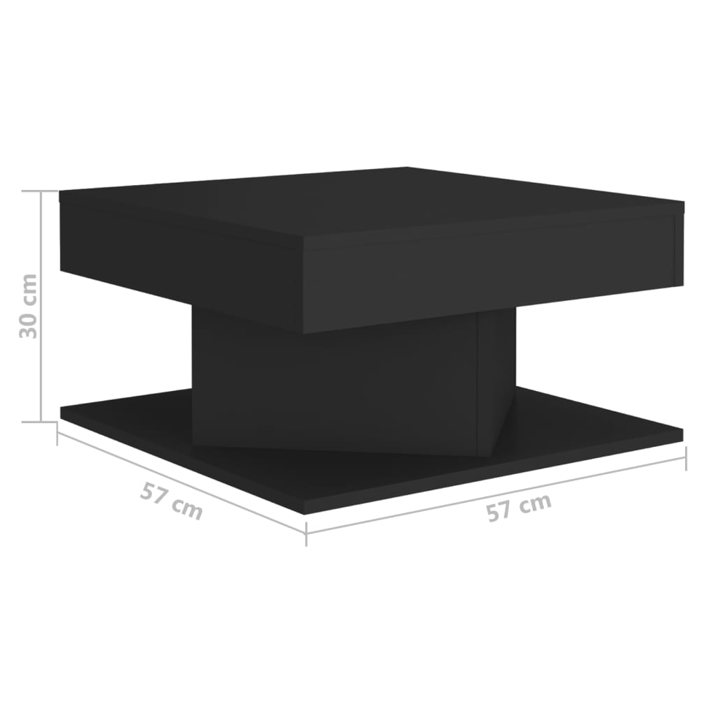 Tavolino da Salotto Nero 57x57x30 cm in Legno Multistrato 808369