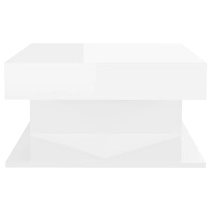 Tavolino da Salotto Bianco Lucido 57x57x30 cm in Truciolato