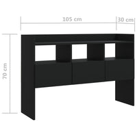 Credenza Nera 105x30x70 cm in Legno Multistrato 808378