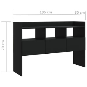 Credenza Nera 105x30x70 cm in Legno Multistrato 808378