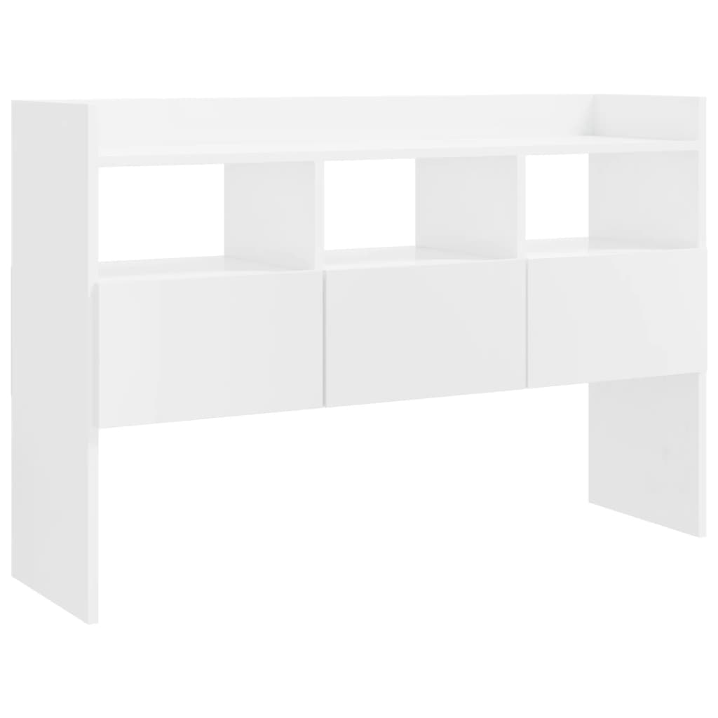 Credenza Bianco Lucido 105x30x70 cm in Legno Multistrato 808383