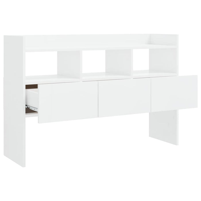 Credenza Bianco Lucido 105x30x70 cm in Legno Multistrato 808383