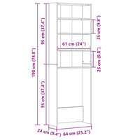 Mobile per Lavatrice Rovere Sonoma 64x24x190 cm 808407