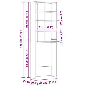 Mobile per Lavatrice Rovere Sonoma 64x24x190 cm 808407