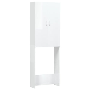 Mobile per Lavatrice Bianco Lucido 64x25,5x190 cm 808419