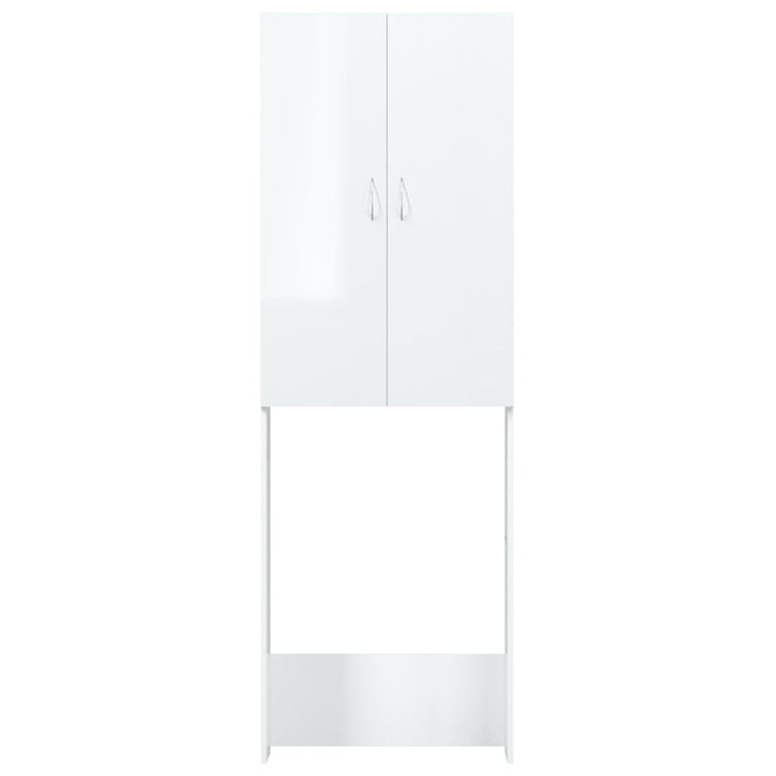 Mobile per Lavatrice Bianco Lucido 64x25,5x190 cm 808419