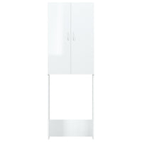 Mobile per Lavatrice Bianco Lucido 64x25,5x190 cm 808419