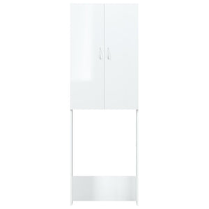 Mobile per Lavatrice Bianco Lucido 64x25,5x190 cm 808419