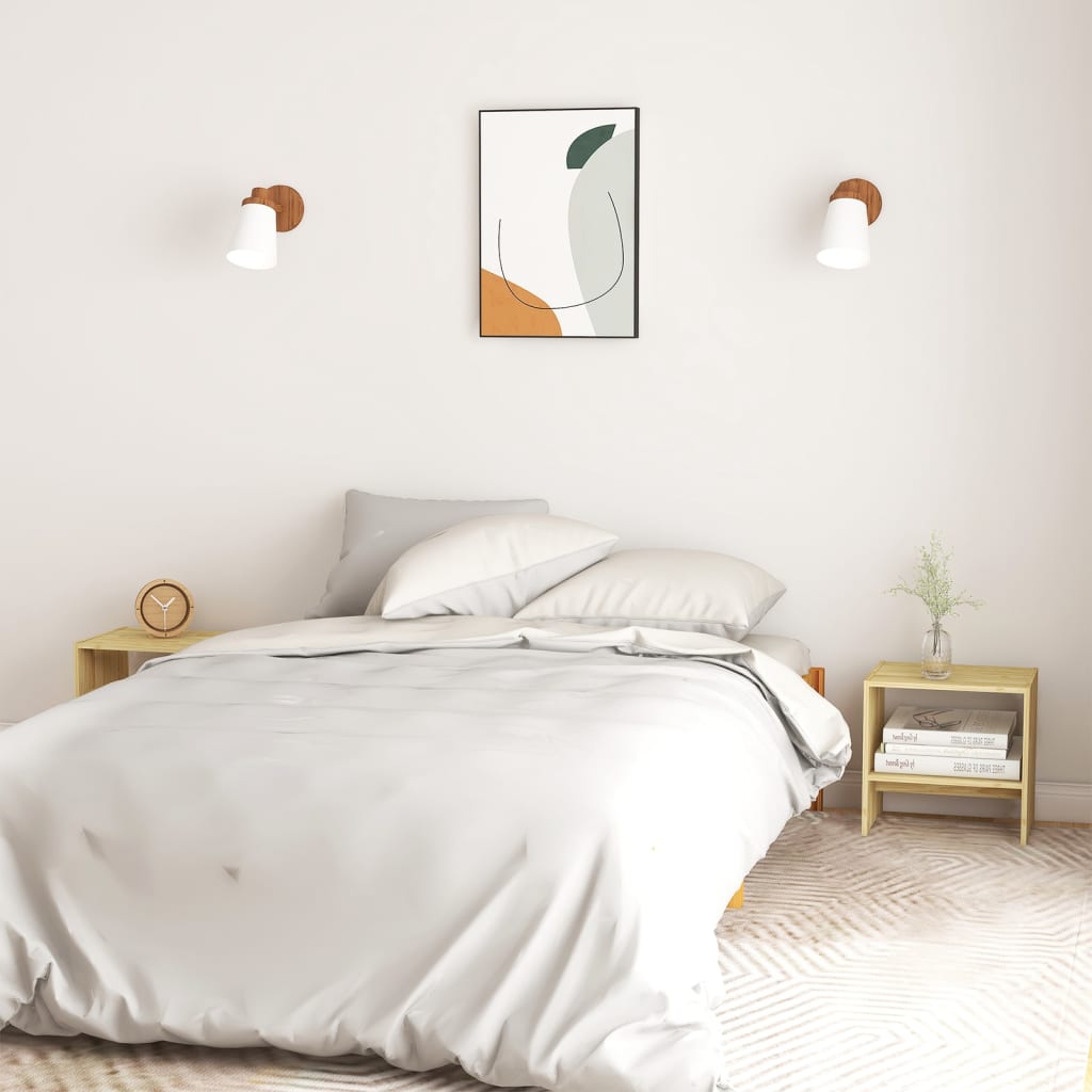 Comodino-Tavolino da notte 40x30,5x40 cm in Legno Massello di Pino 971305