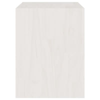 Comodino-Tavolino da notte Bianco 40x30,5x40 cm in Legno Massello di Pino 743031