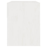 Comodino Bianco 40x31x40 cm in Legno Massello di Pino 808065