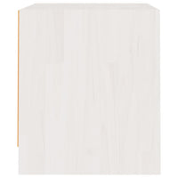 Comodino Bianco 40x30,5x35,5 cm in Legno Massello di Pino 808075
