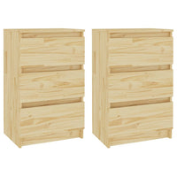 Comodini 2 pz 40x29,5x64 cm in Legno Massello di Pino 808084