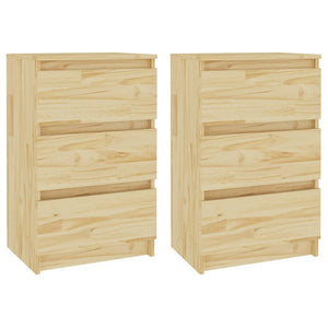 Comodini 2 pz 40x29,5x64 cm in Legno Massello di Pino 808084