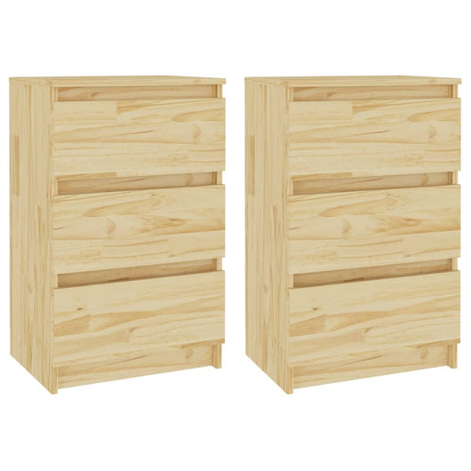 Comodini 2 pz 40x29,5x64 cm in Legno Massello di Pino 808084