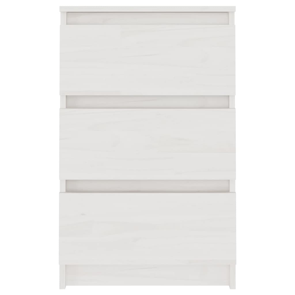 Comodini 2 pz Bianchi 40x29,5x64 cm in Legno Massello di Pino 808086