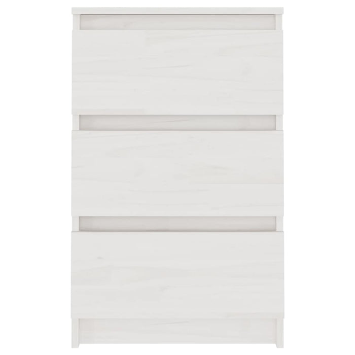 Comodini 2 pz Bianchi 40x29,5x64 cm in Legno Massello di Pino 808086