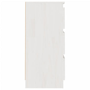 Comodini 2 pz Bianchi 40x29,5x64 cm in Legno Massello di Pino 808086