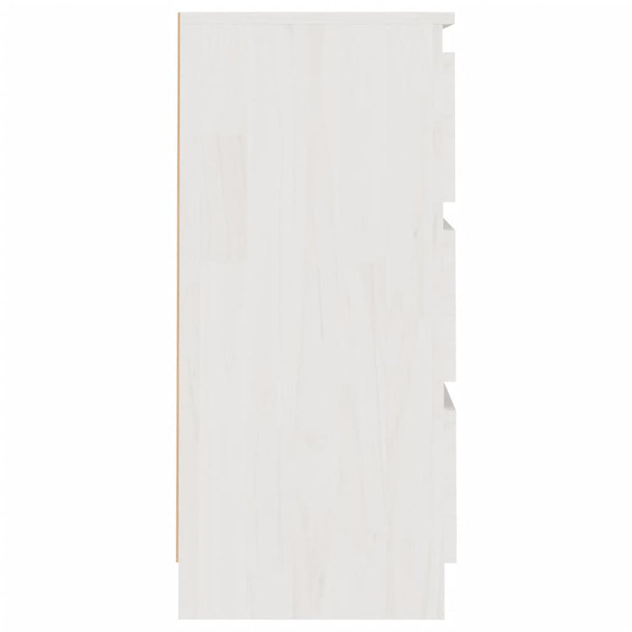 Comodini 2 pz Bianchi 40x29,5x64 cm in Legno Massello di Pino 808086