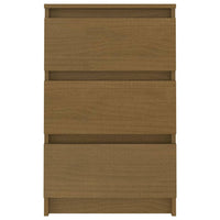 Comodino Marrone Ambra 40x29,5x64 cm in Legno Massello di Pino 808089