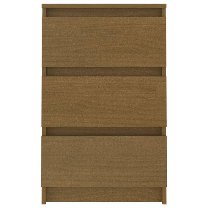 Comodino Marrone Ambra 40x29,5x64 cm in Legno Massello di Pino 808089