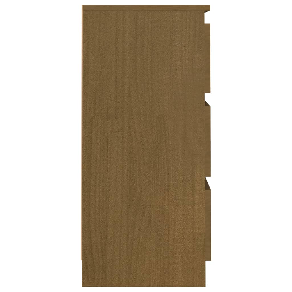 Comodino Marrone Ambra 40x29,5x64 cm in Legno Massello di Pino 808089