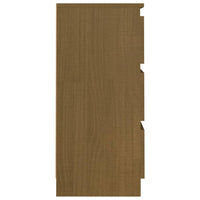 Comodino Marrone Ambra 40x29,5x64 cm in Legno Massello di Pino 808089