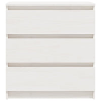 Comodino Bianco 60x36x64 cm in Legno Massello di Pino 808094