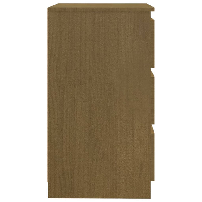 Comodino Marrone Ambrato 60x36x64 cm in Legno Massello di Pino 808096