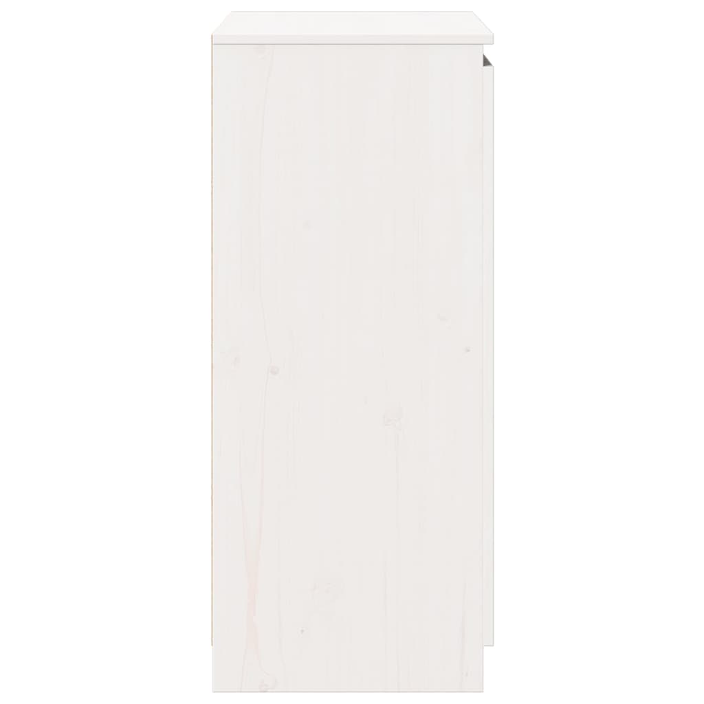 Credenza Bianca 60x36x84 cm in Legno Massello di Pino