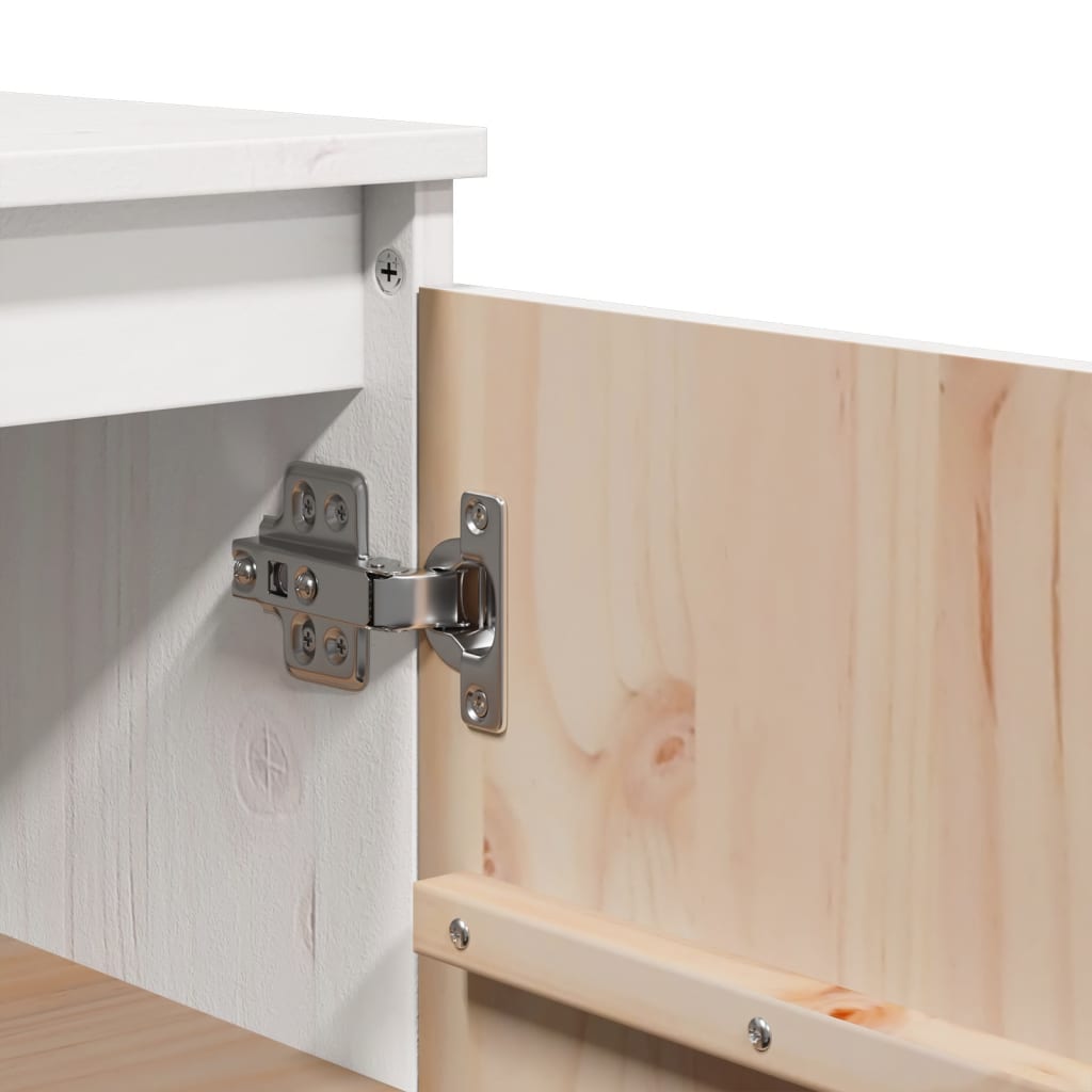 Credenza Bianca 60x36x84 cm in Legno Massello di Pino