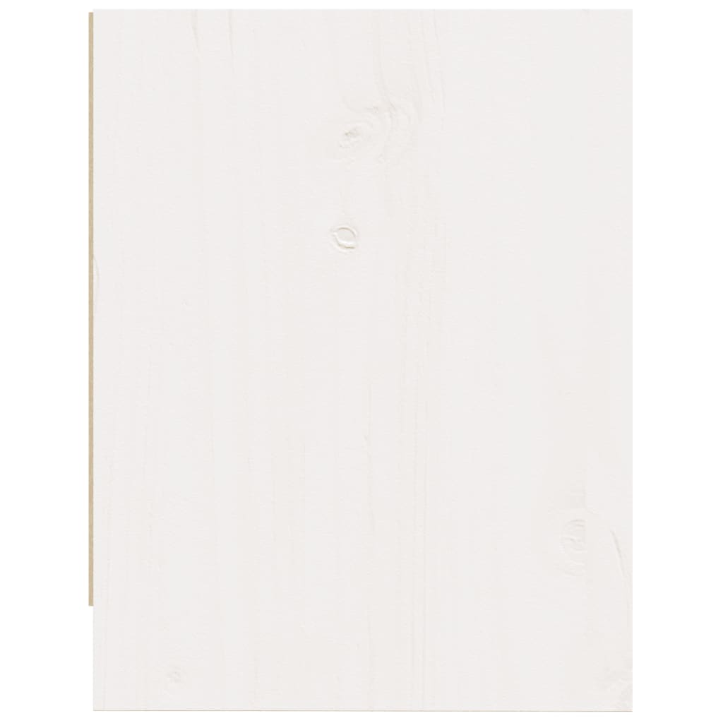 Comodino-Tavolino da notte Bianco 40x30,5x40 cm in Legno Massello di Pino 405478
