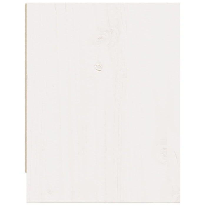 Comodino-Tavolino da notte Bianco 40x30,5x40 cm in Legno Massello di Pino 405478