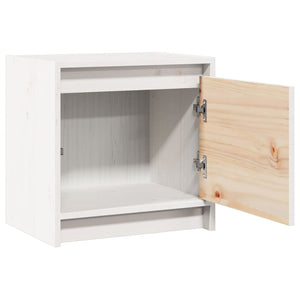 Comodini 2 pz Bianchi 40x30,5x40 cm in Legno Massello di Pino 808116
