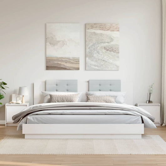 Comodini 2 pz Bianchi 40x30,5x40 cm in Legno Massello di Pino 808116