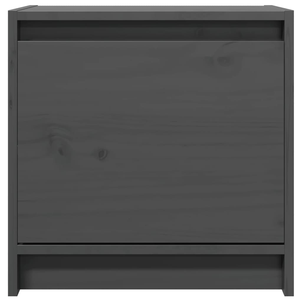 Comodino Grigio 40x30,5x40 cm in Legno Massello di Pino cod mxl 30448