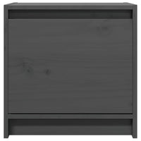 Comodino Grigio 40x30,5x40 cm in Legno Massello di Pino cod mxl 30448