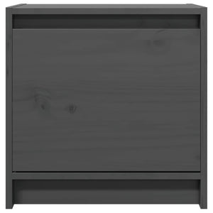 Comodino Grigio 40x30,5x40 cm in Legno Massello di Pino cod mxl 30448