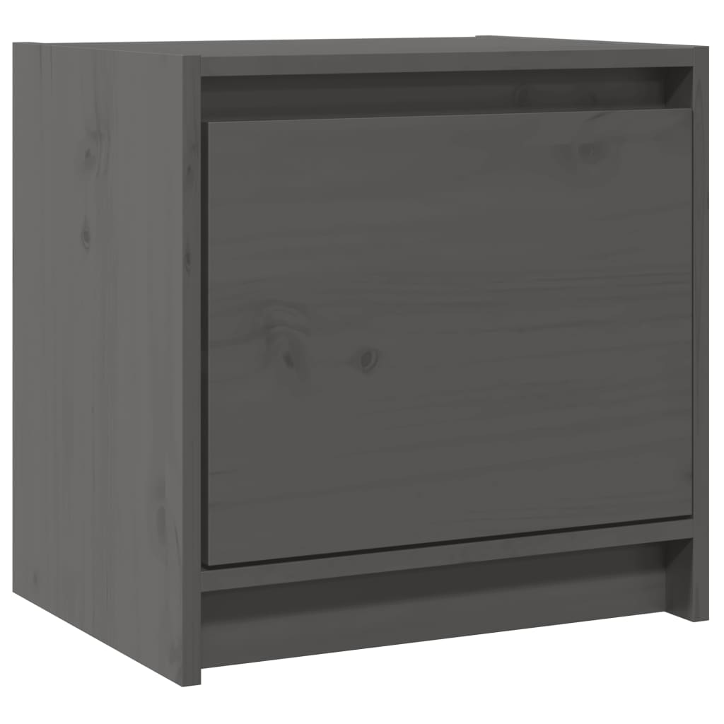 Comodini 2 pz Grigi 40x30,5x40 cm in Legno Massello di Pino cod mxl 30502
