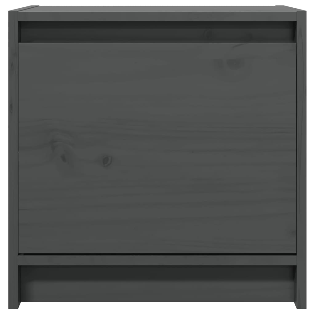 Comodini 2 pz Grigi 40x30,5x40 cm in Legno Massello di Pino 808118