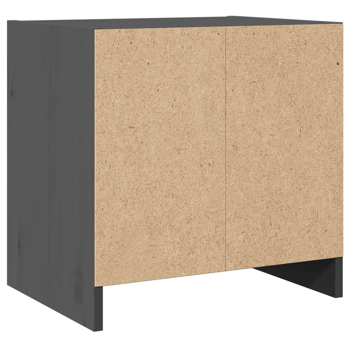 Comodini 2 pz Grigi 40x30,5x40 cm in Legno Massello di Pino cod mxl 30502