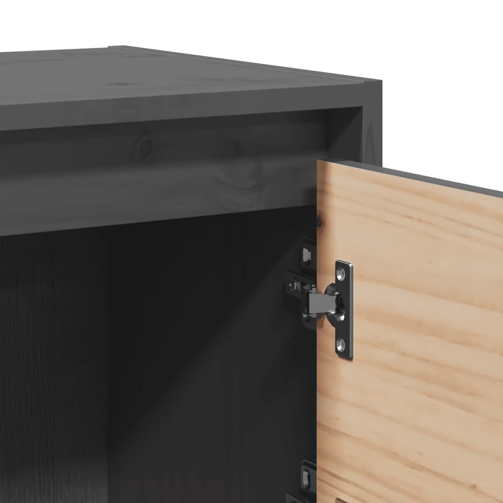 Comodini 2 pz Grigi 40x30,5x40 cm in Legno Massello di Pino cod mxl 30502