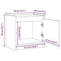 Comodini 2 pz Grigi 40x30,5x40 cm in Legno Massello di Pino 808118