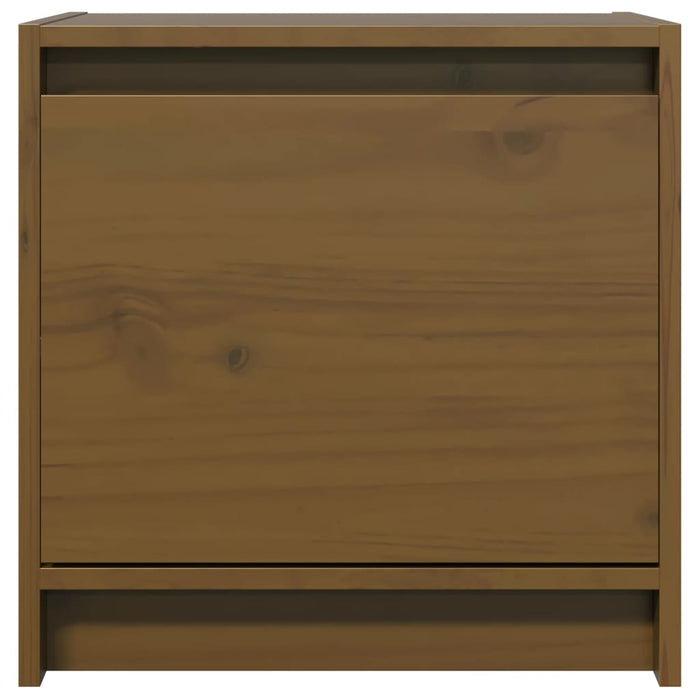 Comodino Marrone Ambra 40x30,5x40 cm in Legno Massello di Pino 808119