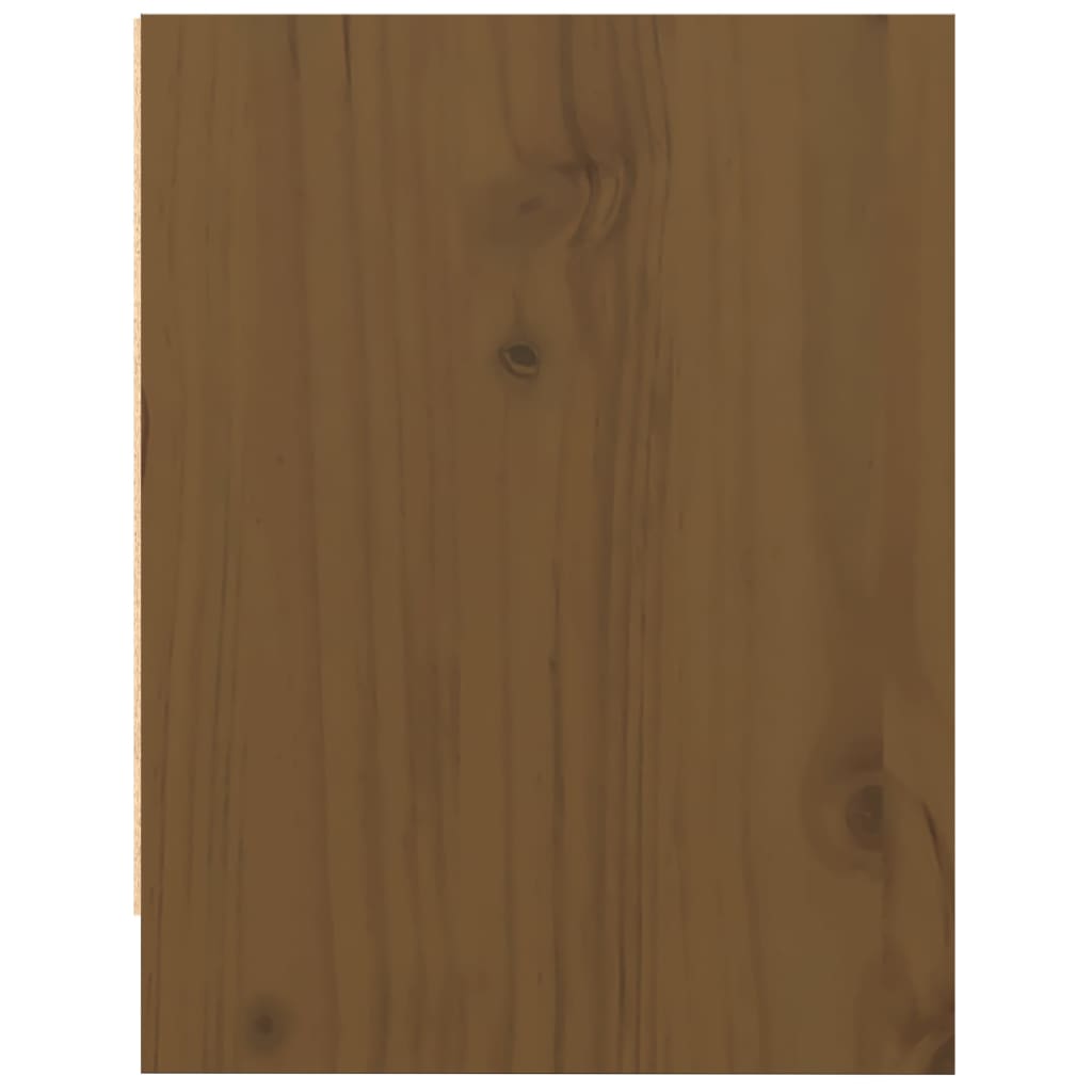 Comodino Marrone Ambra 40x30,5x40 cm in Legno Massello di Pino 808119