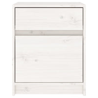 Comodino Bianco 40x31x50 cm in Legno Massello di Pino 808125